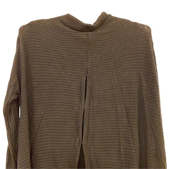 We The Free People Women Shirt Black Knit Long Sleeve Cowl Neck Slit Medium Knit - Picture 5 of 8